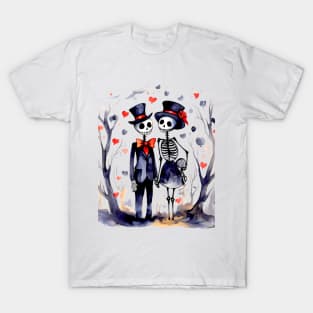 Happy Halloween: Halloween Skeletons in Love 2 T-Shirt